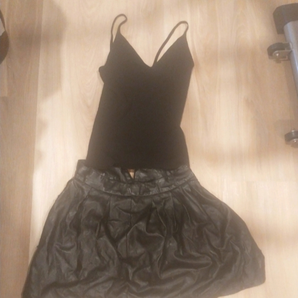 Black cotton top by Guess Couture